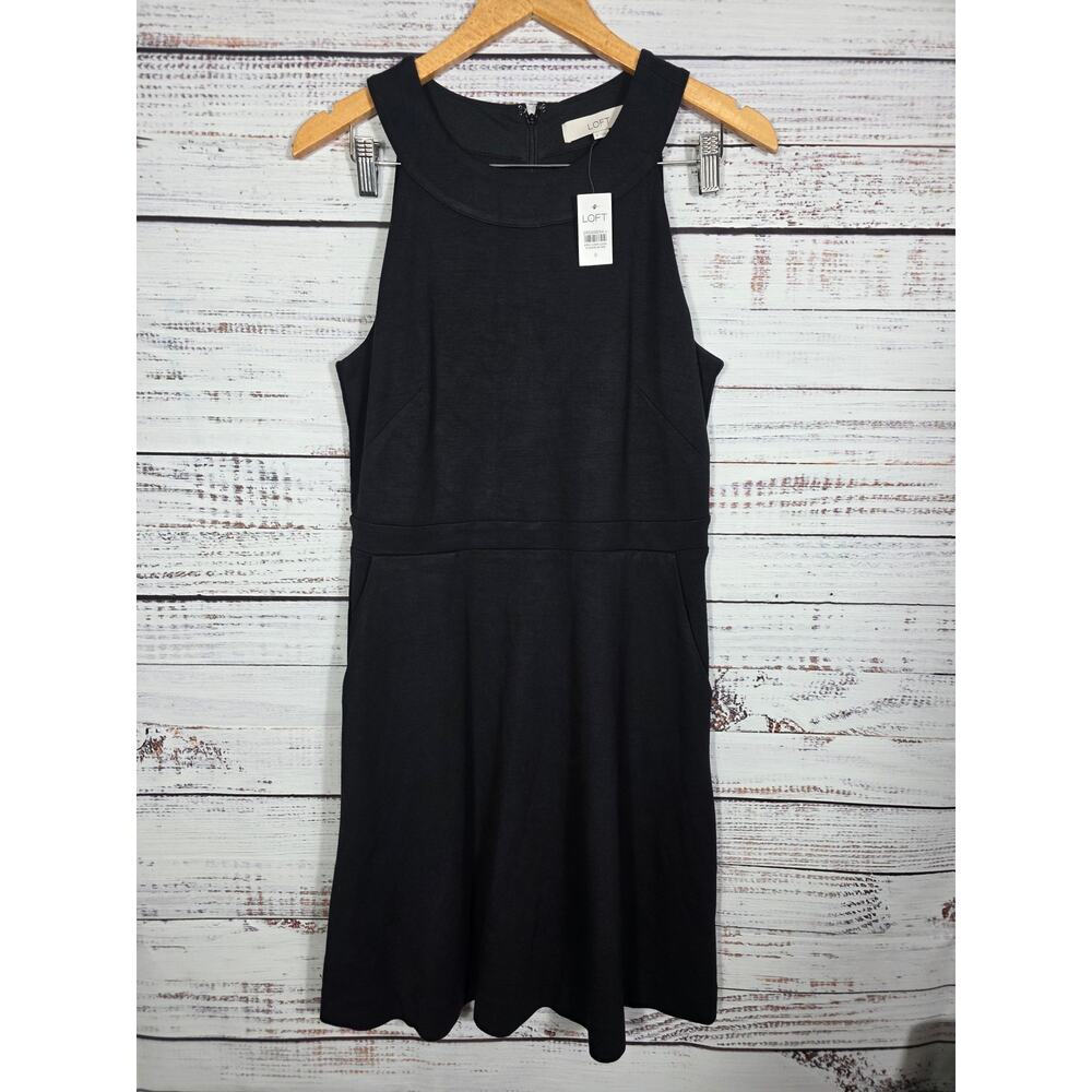 LOFT NWT Women's Black Sleeveless Fit & Flare Dress Size 8